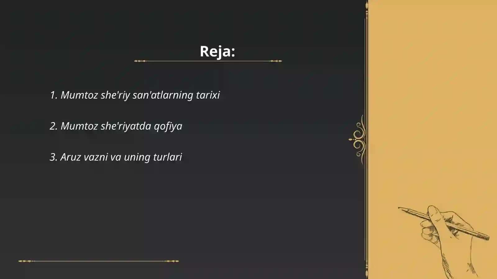 Mumtoz she’riy san’atlar haqida 2