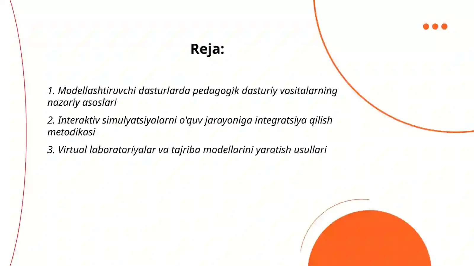 Modellashtiruvchi dasturlarda pedagogik dasturiy vositalar 2