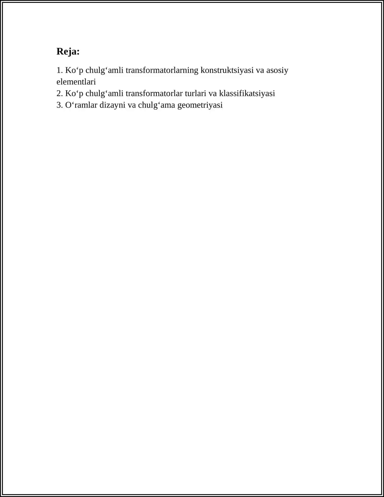 KOʻP CHULGʻAMLI TRANSFORMATORLAR 2