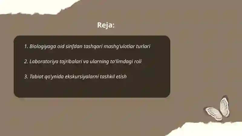 Biologiyadan sinfdan tashqari mashg'ulotlar 2