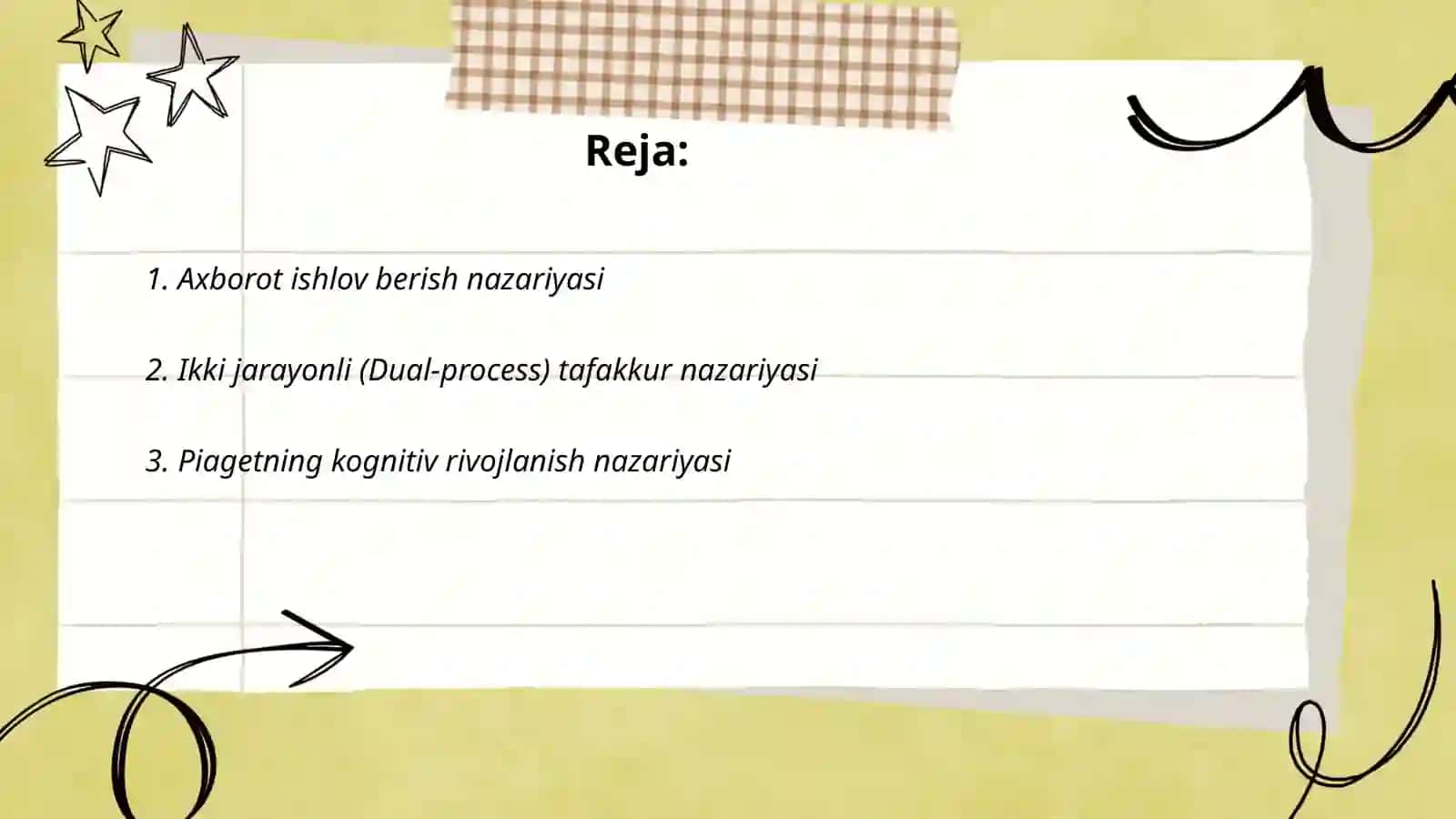 Tafakkur borasidagi psixologik nazariyalar 2