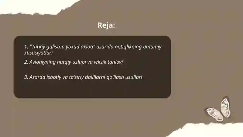 Abdulla Avloniyning 'Turkiy guliston yoxud axloq' asarida notiqlik 2