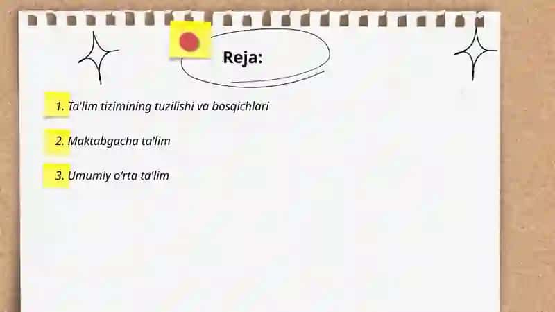 Oʻzbekiston Respublikasi ta'lim tizimi 2