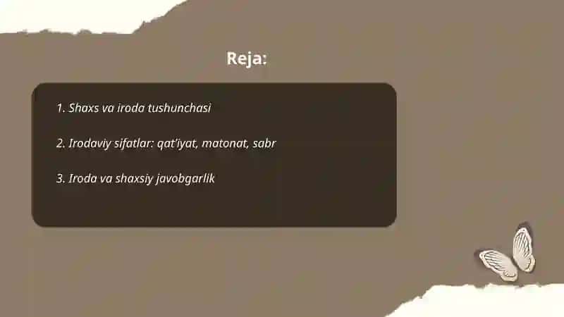 Shaxs va uning irodaviy sohasi 2
