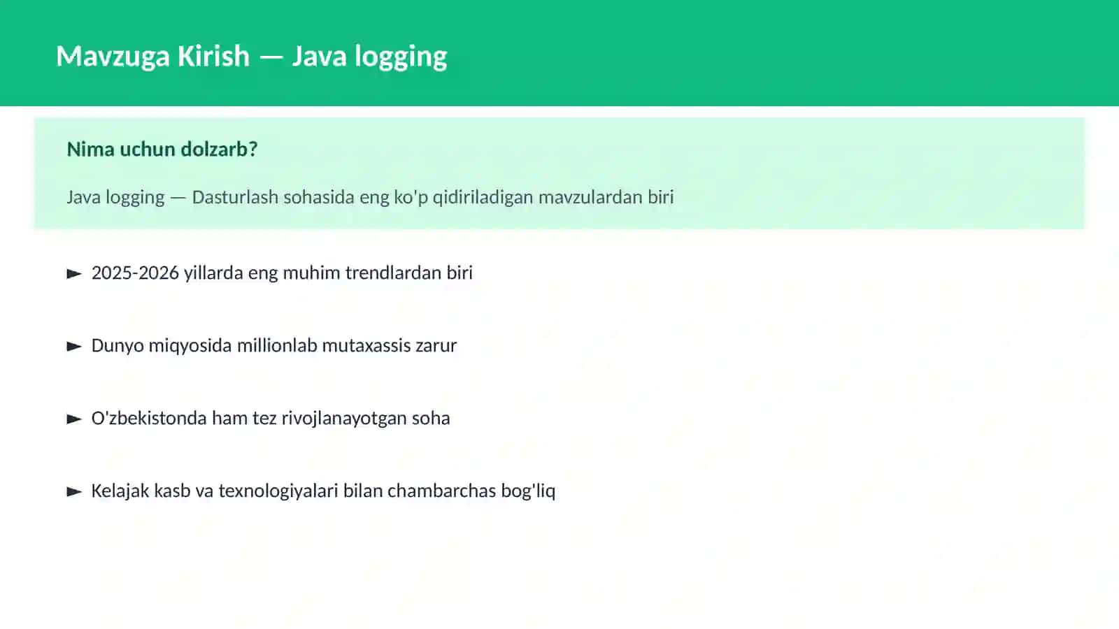 Java logging 2