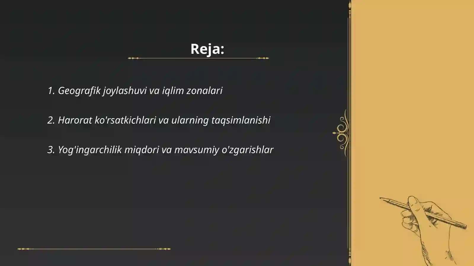 Geografik joylashuvi va iqlim zonalari 2