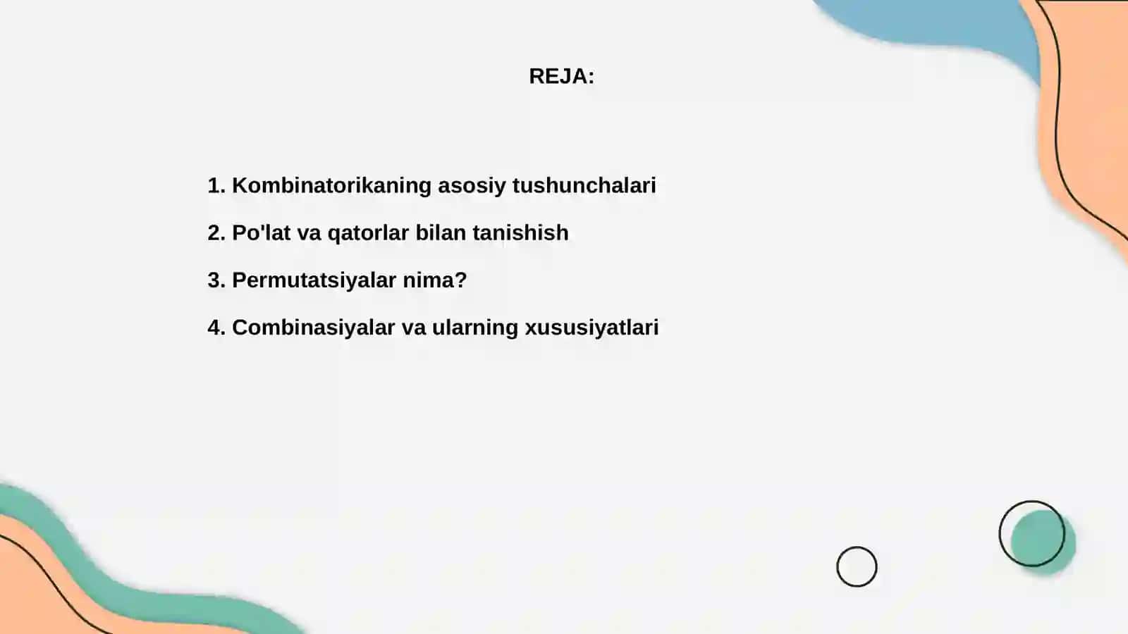 Kombinatorika mashqlari 2
