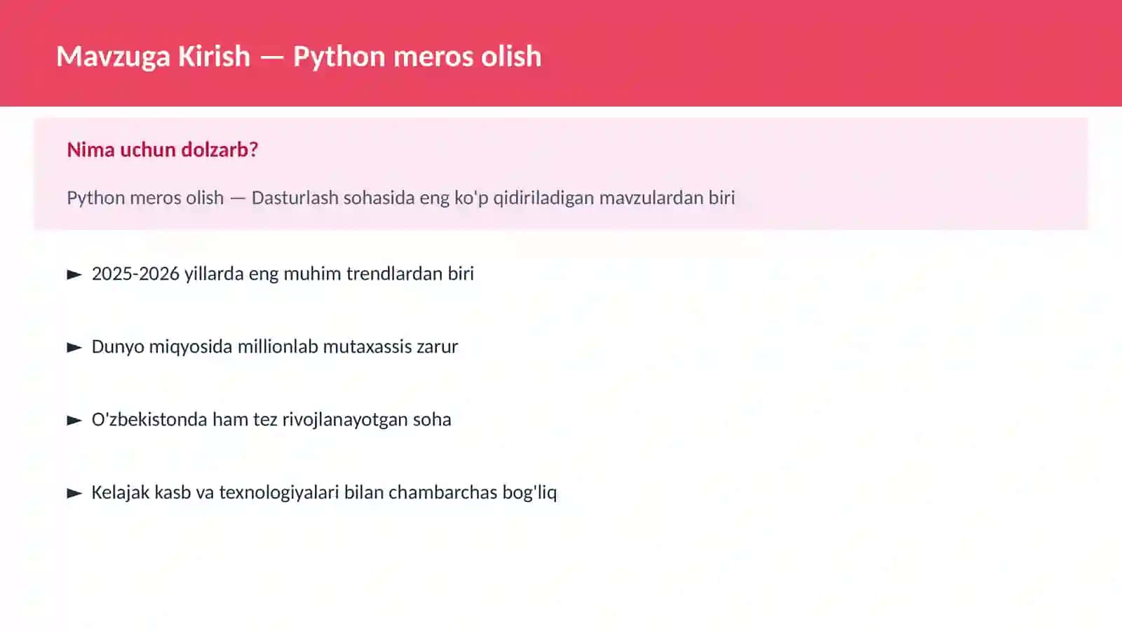 Python meros olish 2