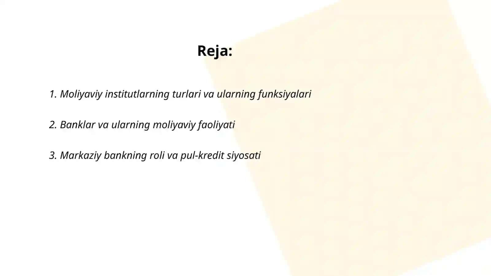 Moliyaviy institutlar va ularning faoliyati 2
