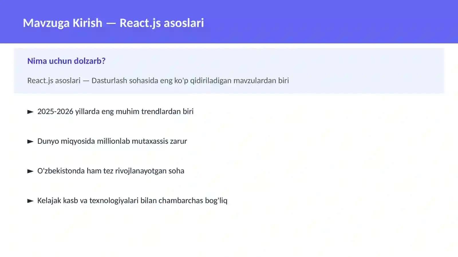 React.js asoslari 2