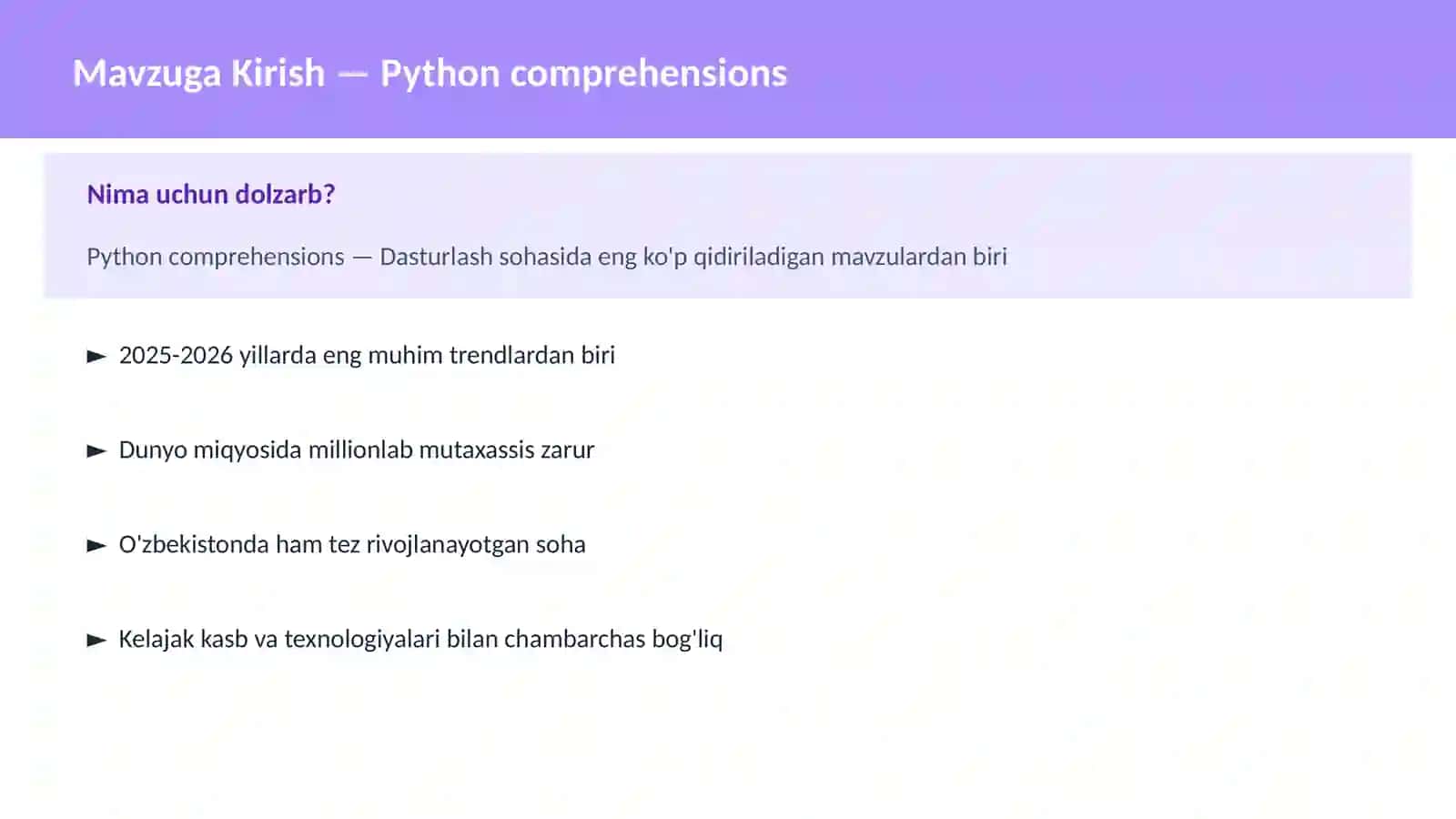 Python comprehensions 2