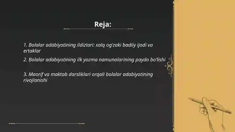 Bolalar adabiyoti tarixi va taraqqiyot bosqichlari 2