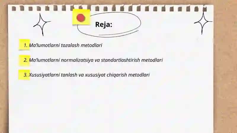 Ma'lumotlarni qayta ishlab chiqish metodlari tasnifi 2
