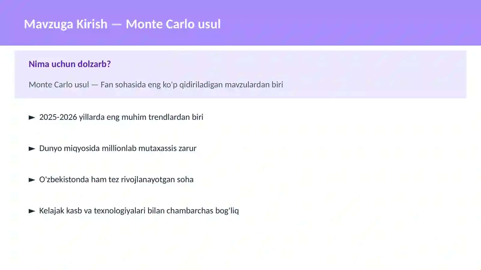 Monte Carlo usul 2