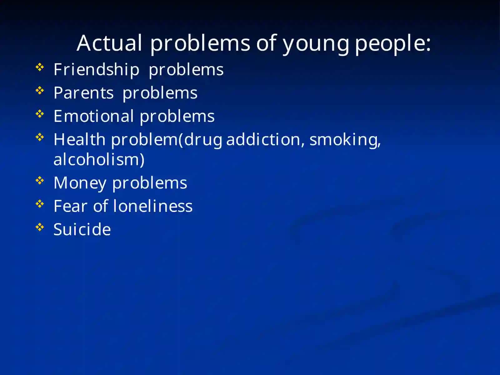 Youth problems 2