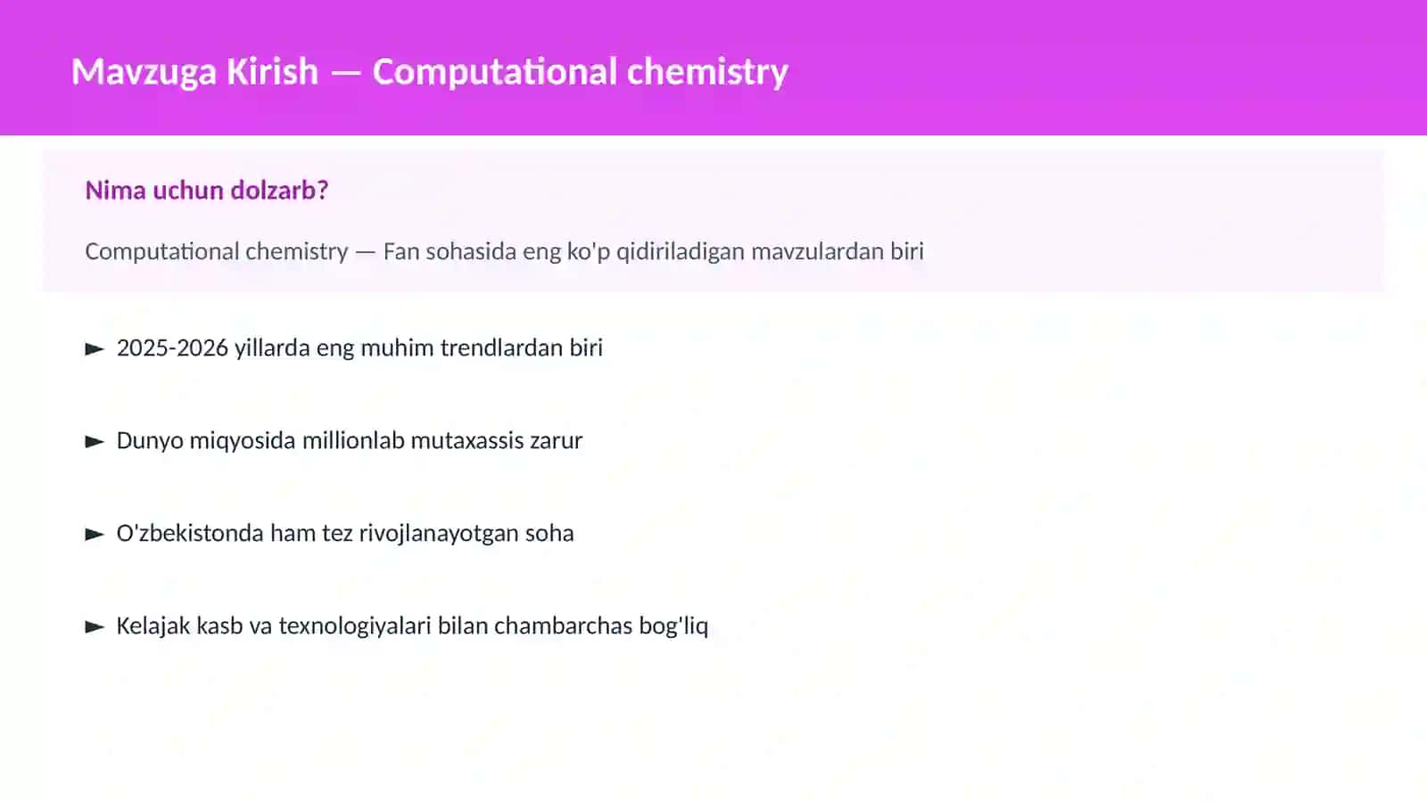 Computational chemistry 2