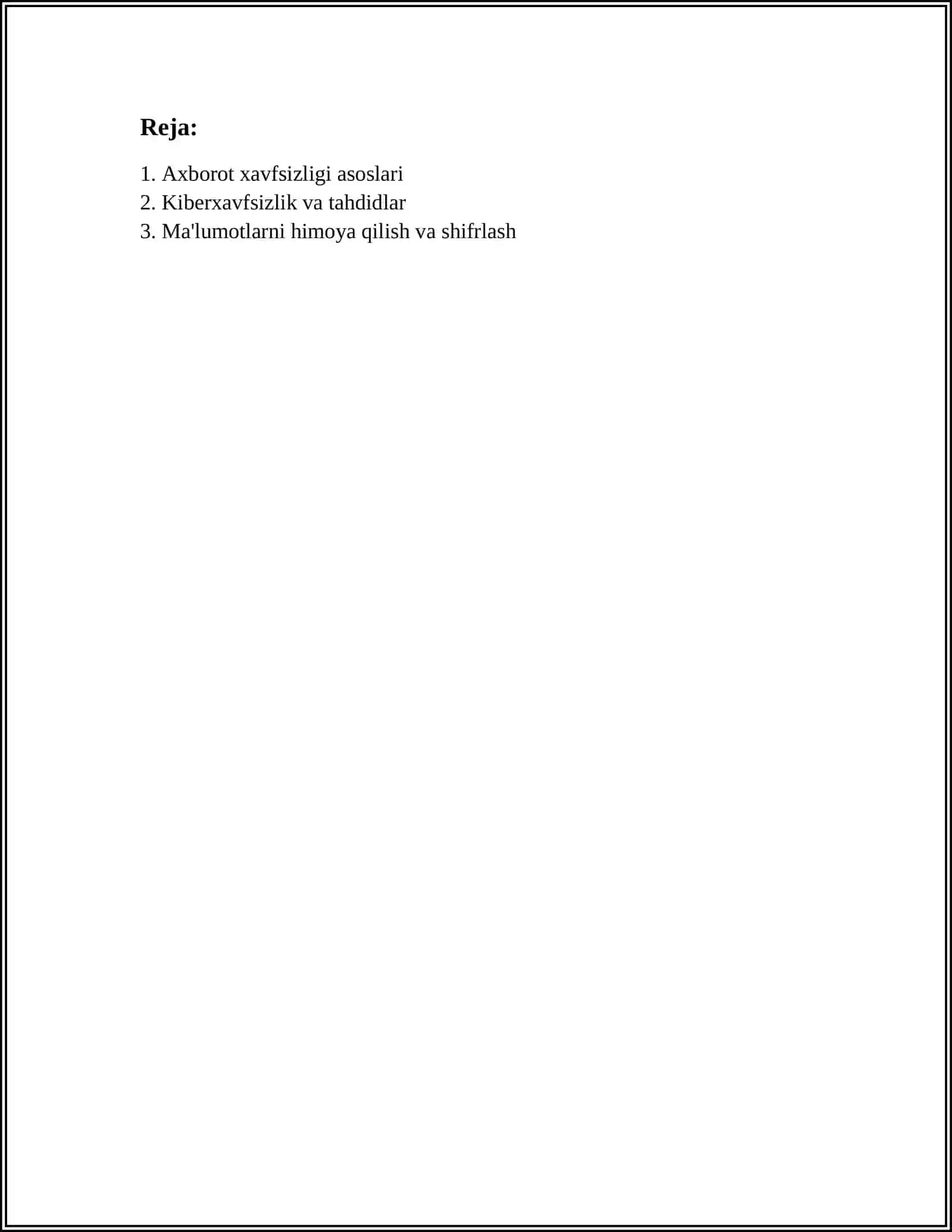 INFORMATION AND SECURITY 2