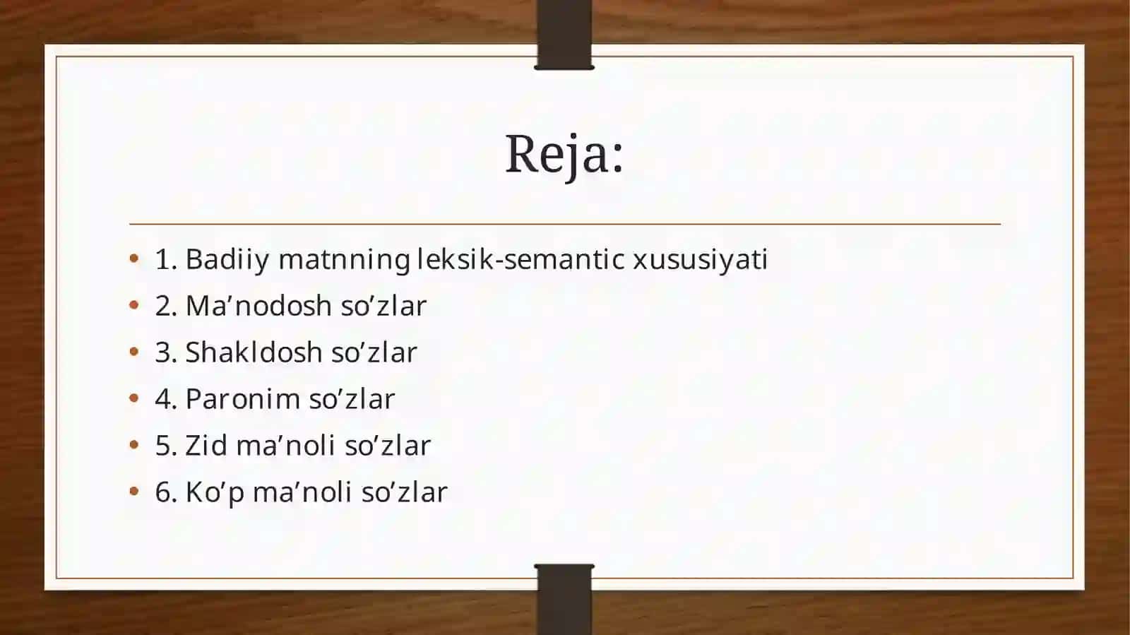Badiiy matnning leksik- semantik xususiyatlari 2