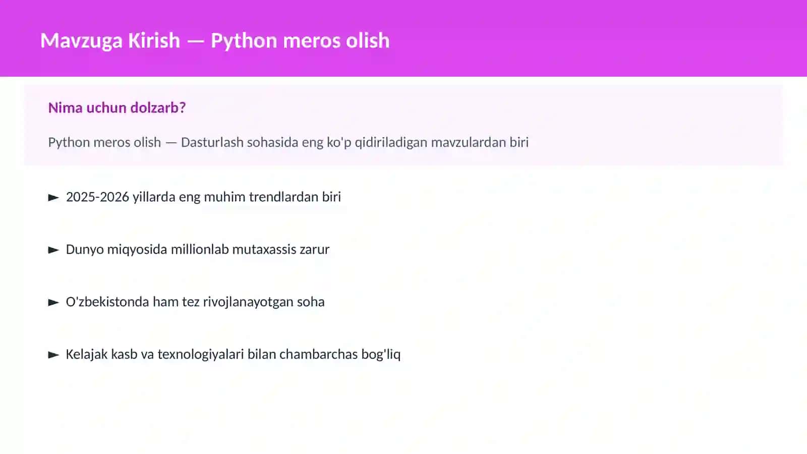 Python meros olish 2