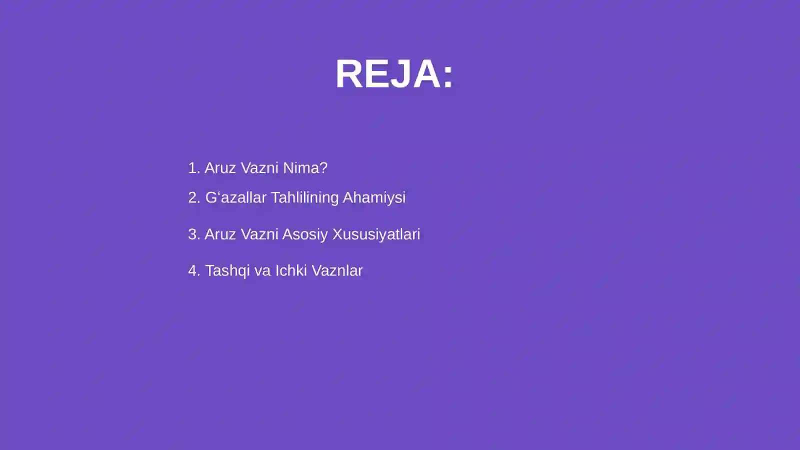 Aruz vazni. Gʻazallar tahlili 2