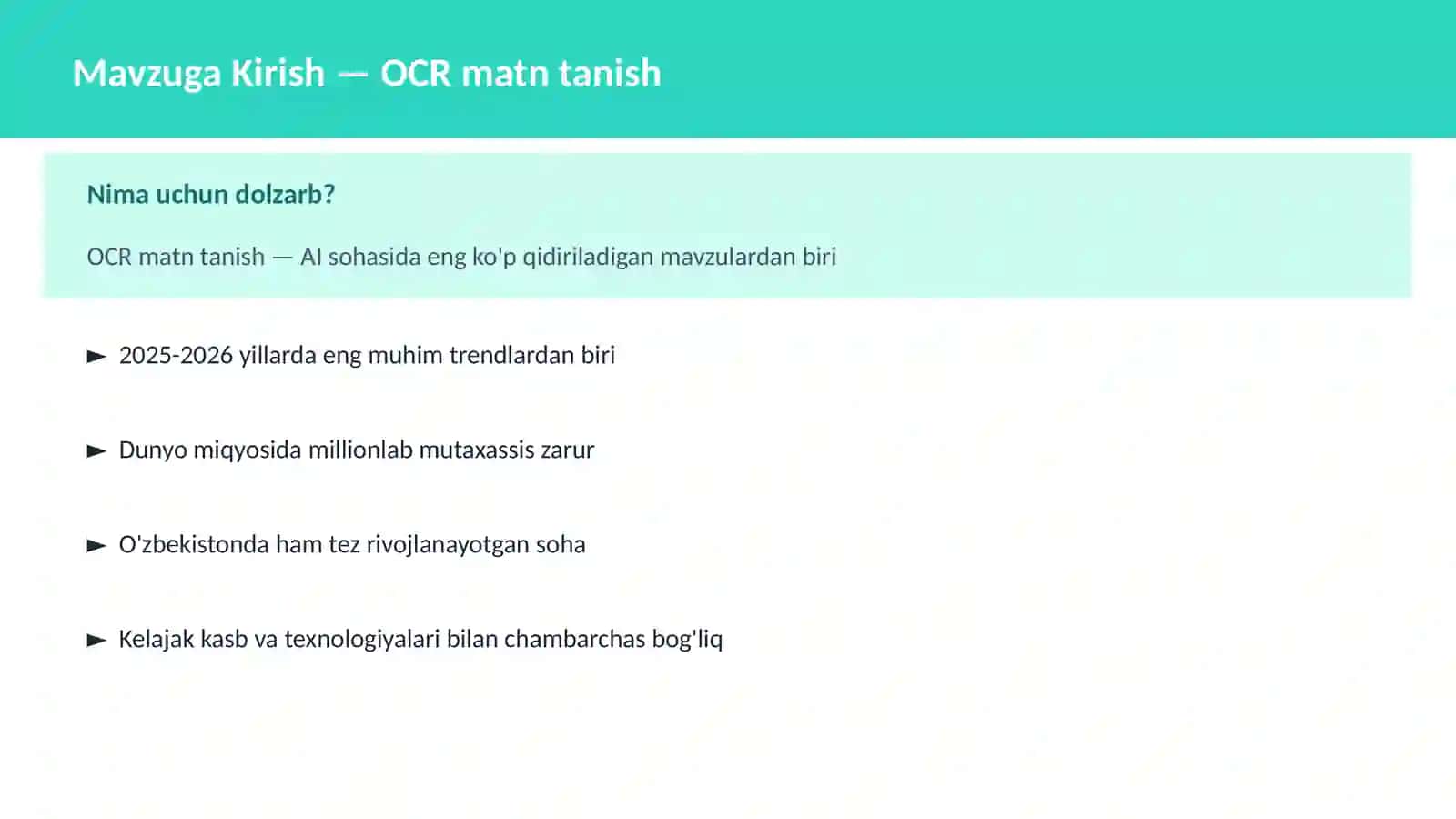 OCR matn tanish 2
