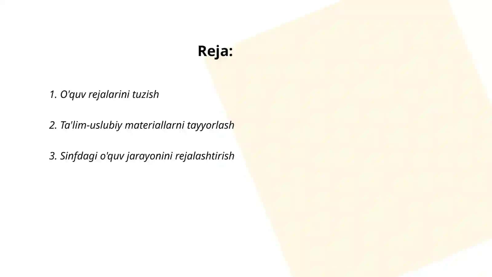 O'quv rejalarini tuzish 2