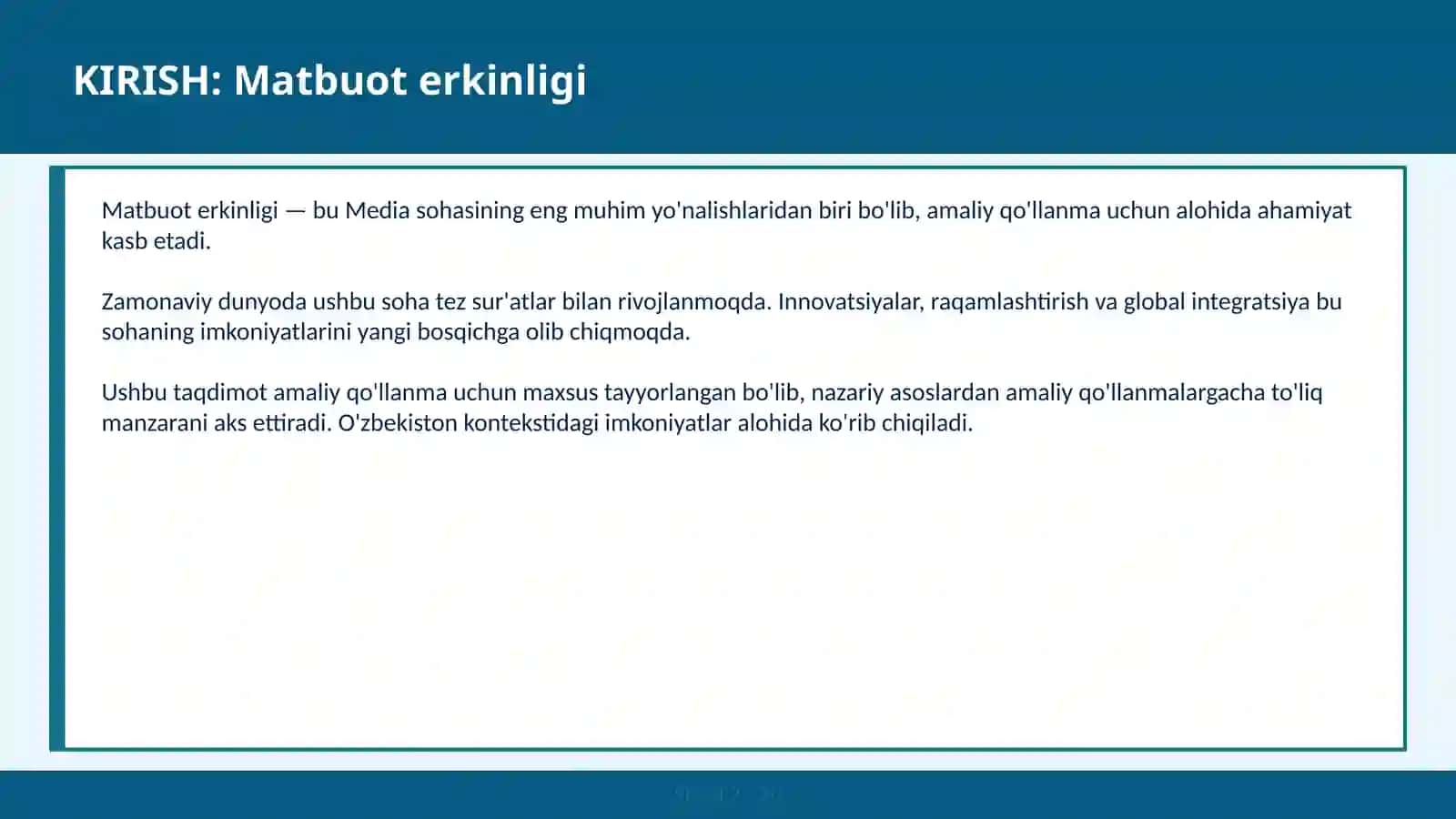 MATBUOT ERKINLIGI 2