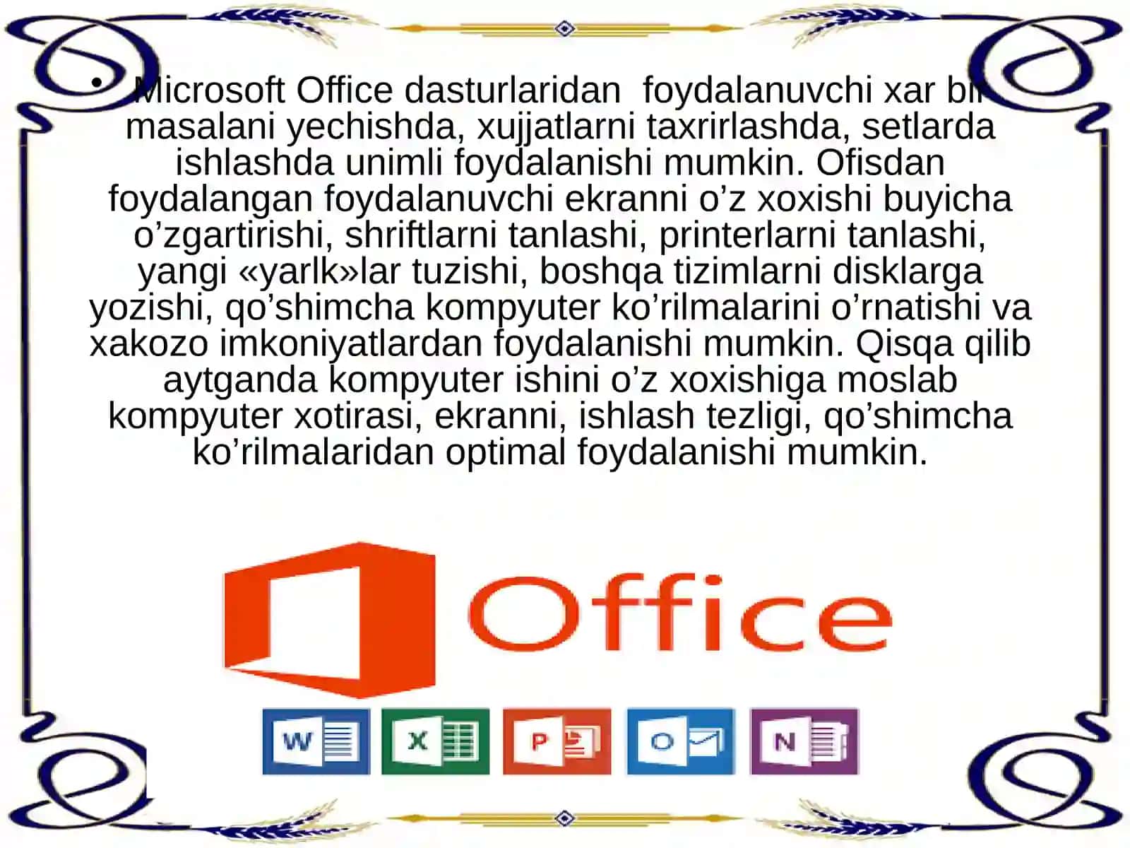 Microsoft Offiсe dasturlar 2