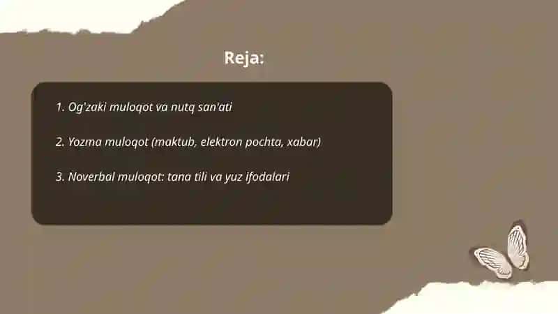 Og'zaki muloqot va nutq san'ati 2