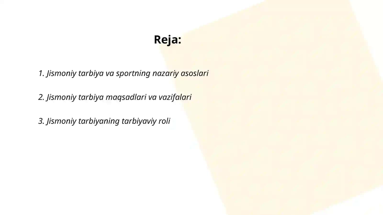 Jismoniy madaniyat nazariyasi va metodikasi fanining mohiyati 2