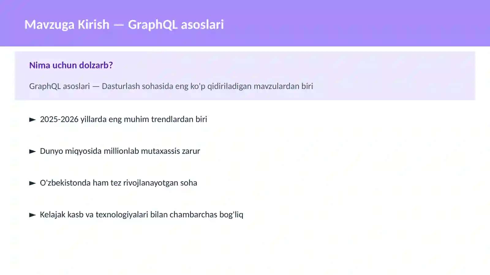 GraphQL asoslari 2