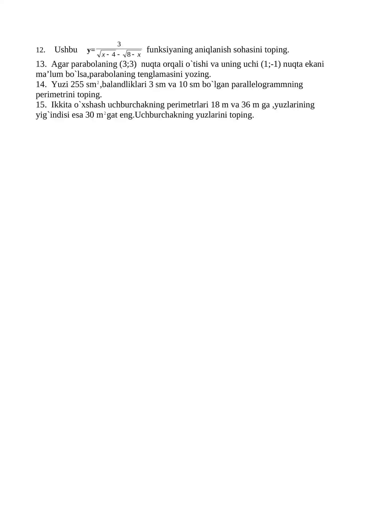 9-SINF MATEMATIKA TEST 2