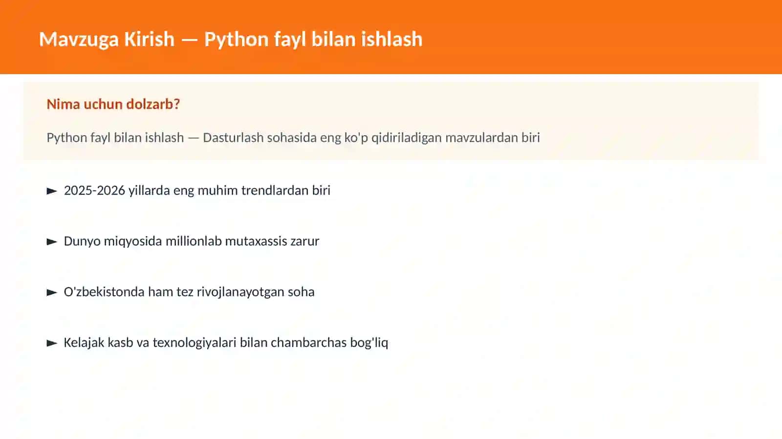 PYTHON DASTURLASH 2