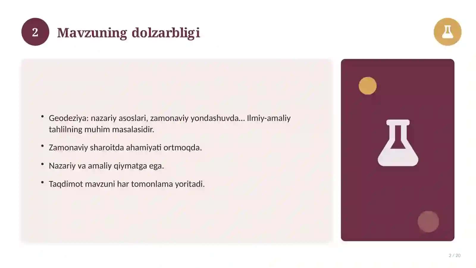 Geodeziya: nazariy asoslari, zamonaviy yondashuvda (Magistrlik dissertatsiyasi mavzusi) 2