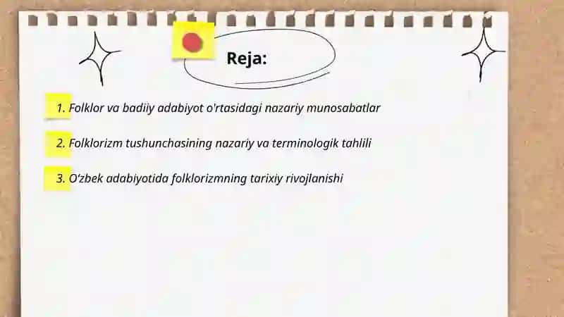 Folklor va badiiy adabiyot munosabatlari 2