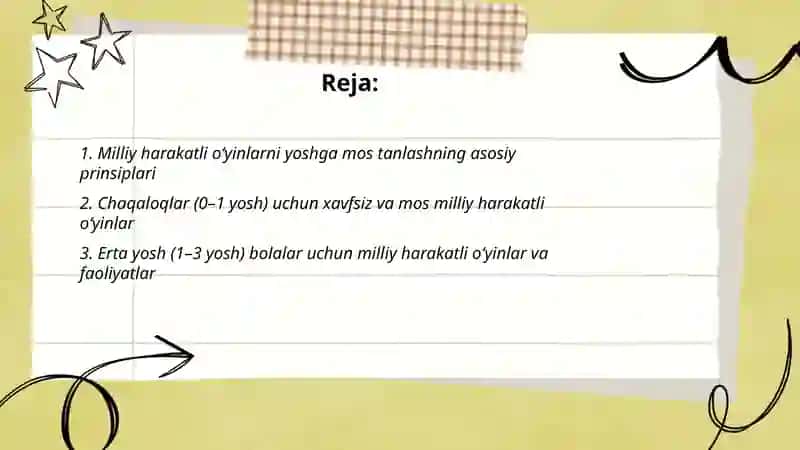 Milliy harakatli oʻyinlarni yoshiga mos tanlash 2