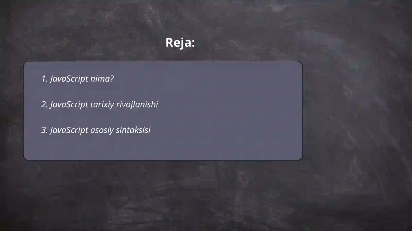 JavaScript haqida boshlang‘ich tushunchalar 2