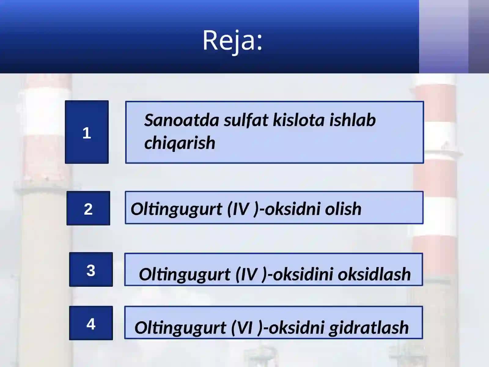 Sanoatda sulfat kislota ishlab chiqarish texnologiyasi 2