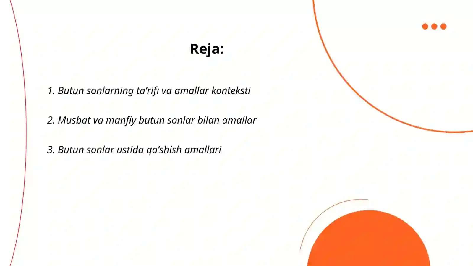 Butun sonlar ustida amallar 2