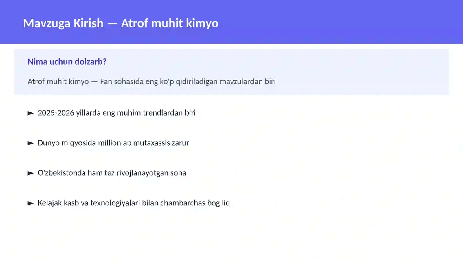 Atrof muhit kimyo 2