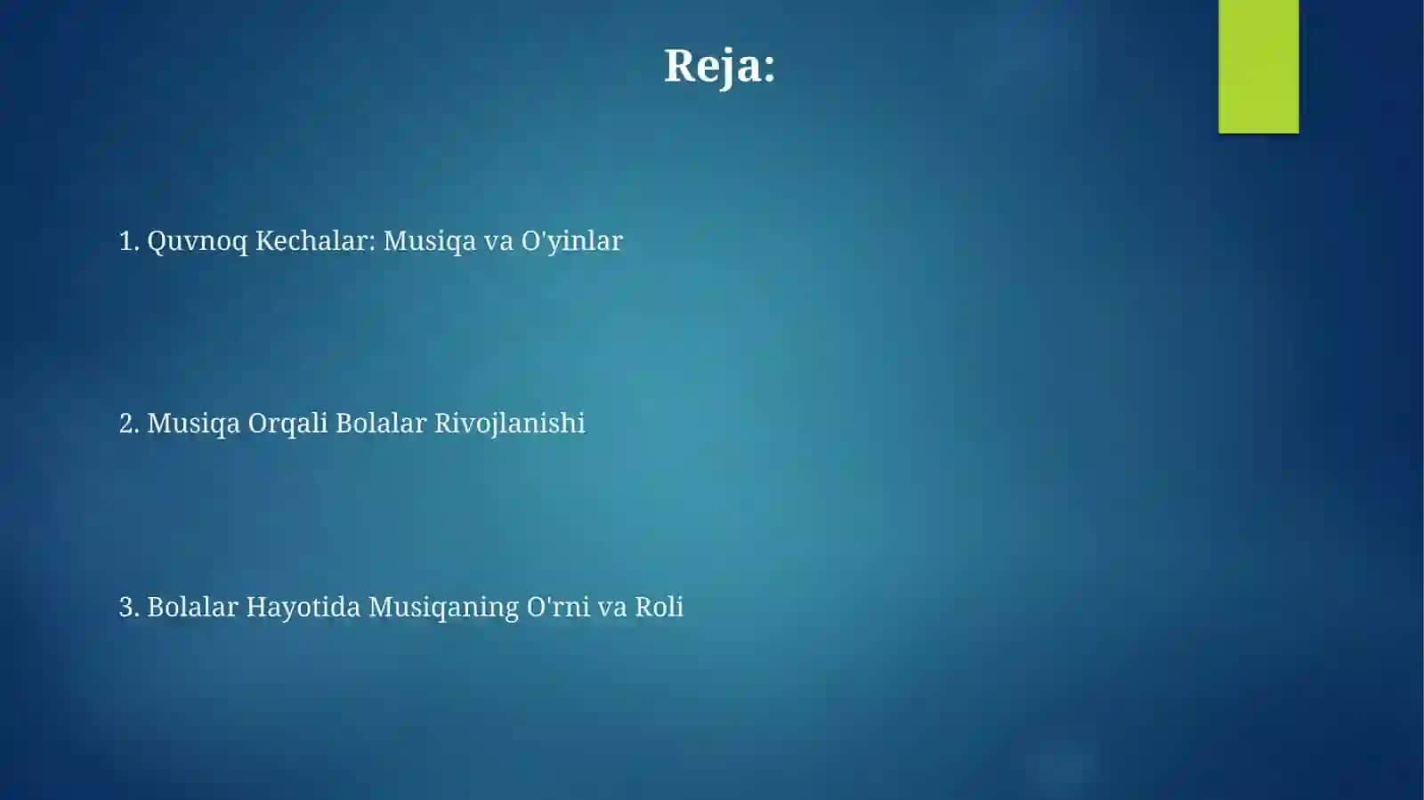 Bolalar hayotida musiqani oʼrni va roli 2