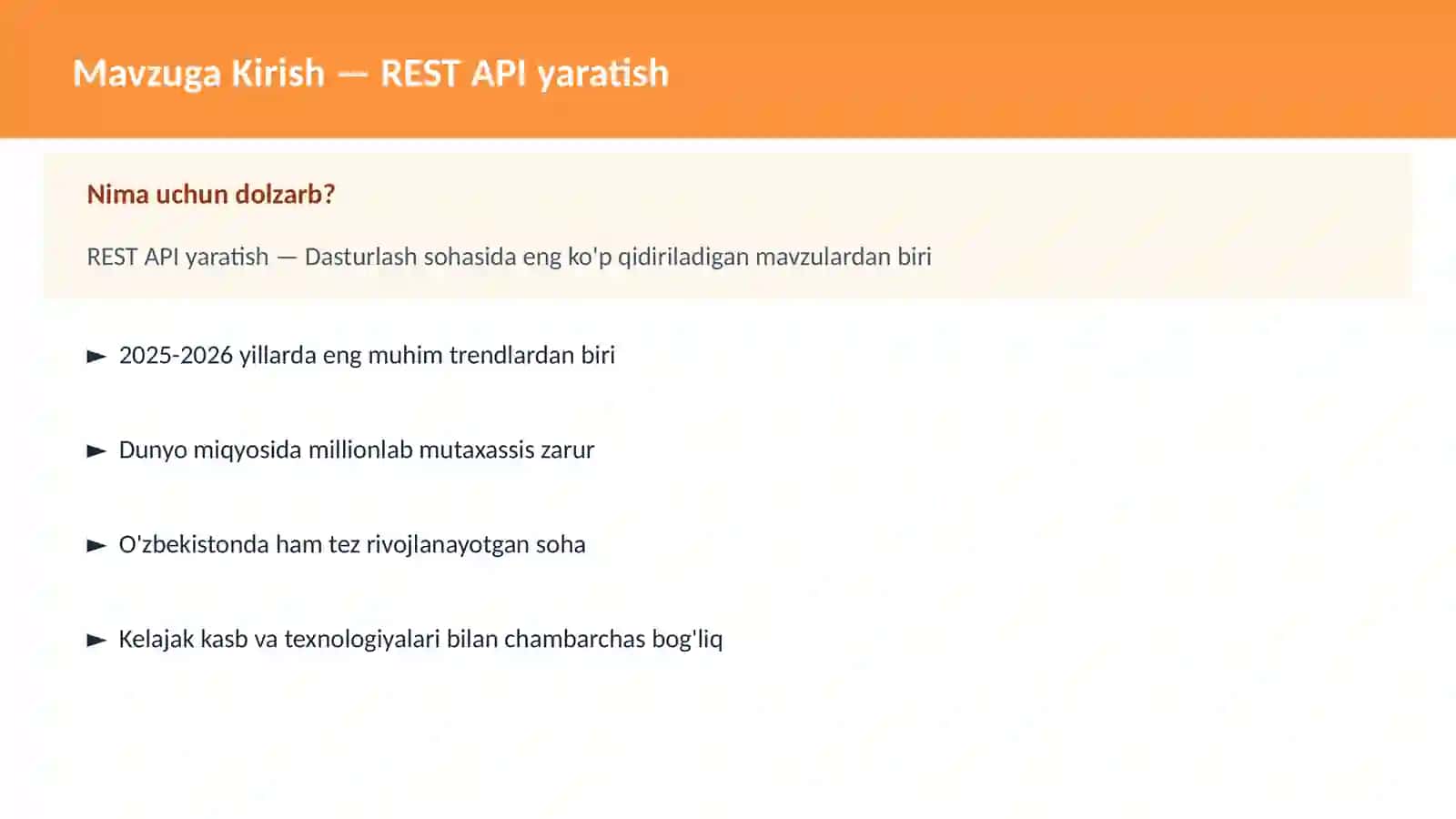 REST API yaratish 2