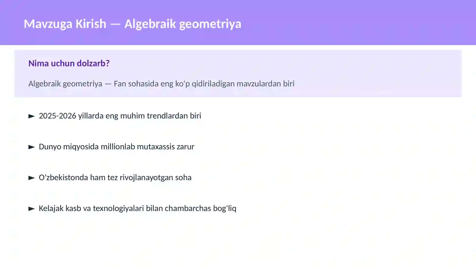 Algebraik geometriya 2
