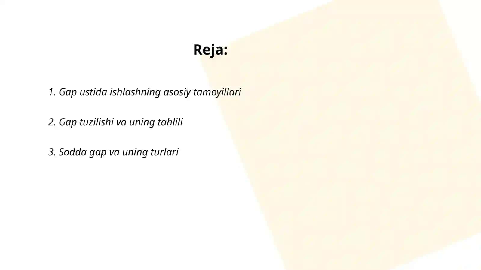 Gap ustida ishlashning asosiy tamoyillari 2
