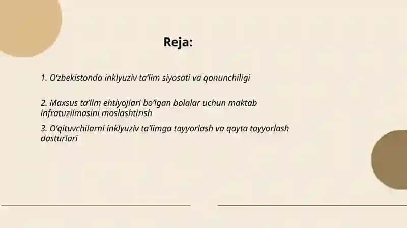 Oʻzbekistonta alohida ta'lim ehtiyojlari boʻlgan bolalar uchun inklyuziv taʼlim 2