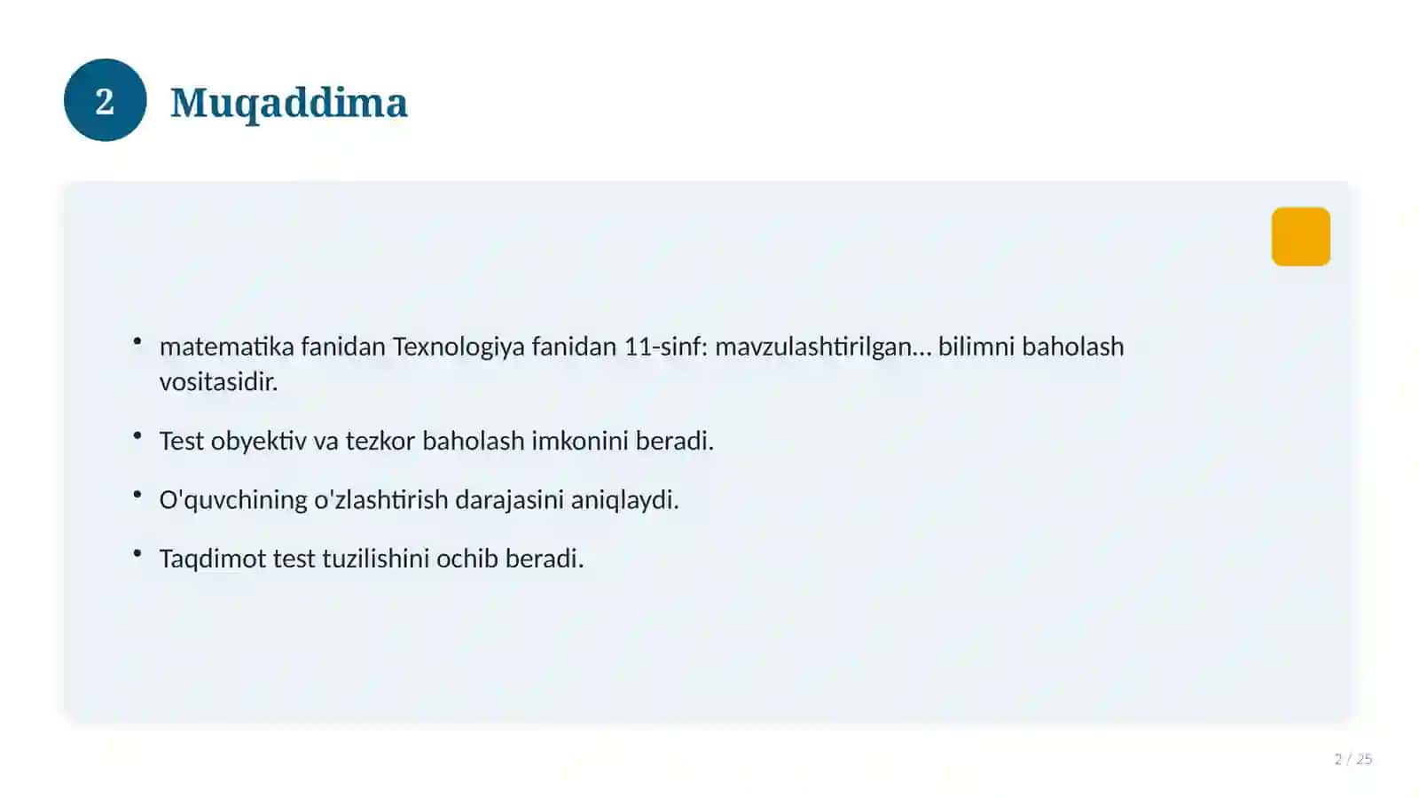 Texnologiya fanidan 11-sinf: mavzulashtirilgan nazorat ishi va tahlil 2