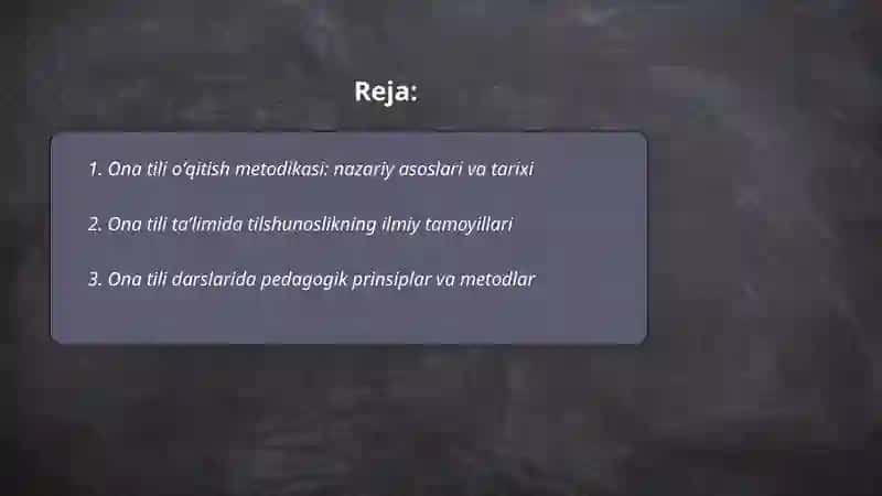 Ona tili oʻqitish metodikasi 2