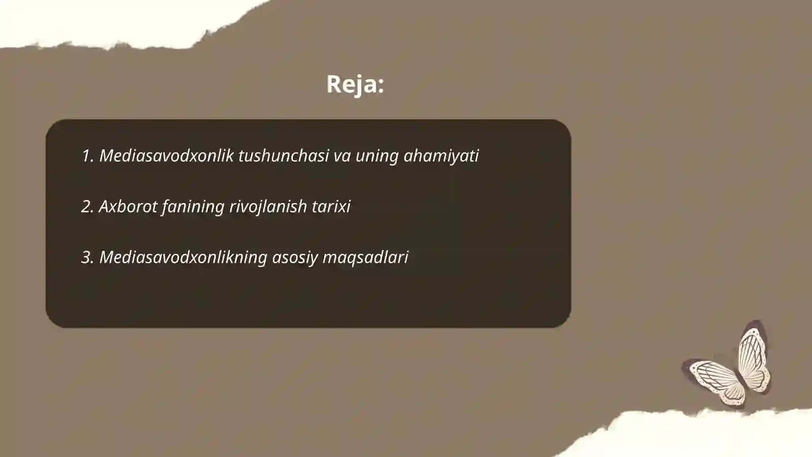Mediasavodxonlik va axborot fanining predmeti, maqsadi va vazifalari 2