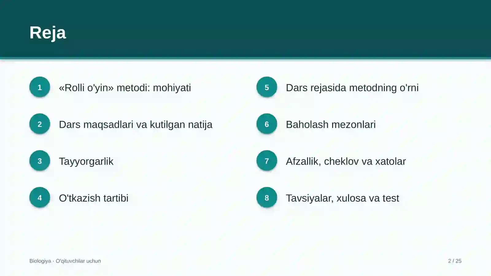 biologiya darslarida rolli o'yin metodidan foydalanish 3923 2
