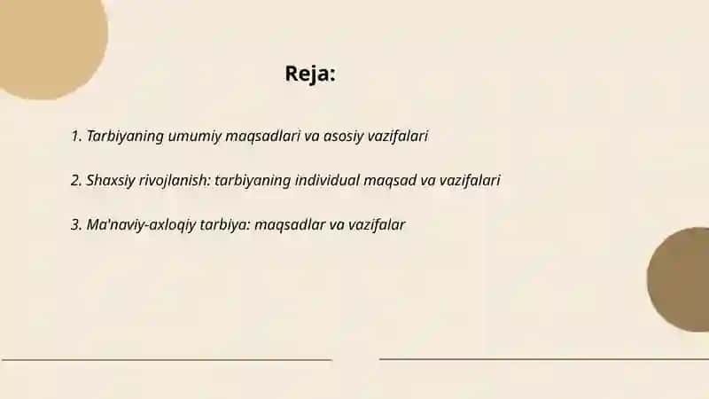 Tarbiyaning maqsad va vazifalari 2